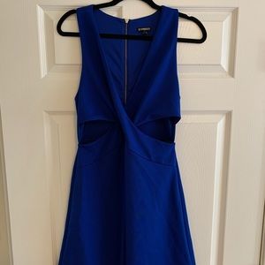 Beautiful blue cutout flare dress from Express